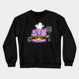 Chef Pig Pork Barbeque Summer Cheeseburger Crewneck Sweatshirt